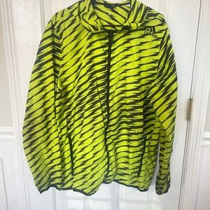 Adidas Lightweight Neon Printed Windbreaker Bright Streetwear Size Large Hooded